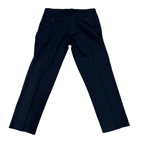 Haggar Men's Iron-Free Premium Khaki Pants 36x30 Navy Cotton Blend‎ Flat-Front - Picture 3 of 6